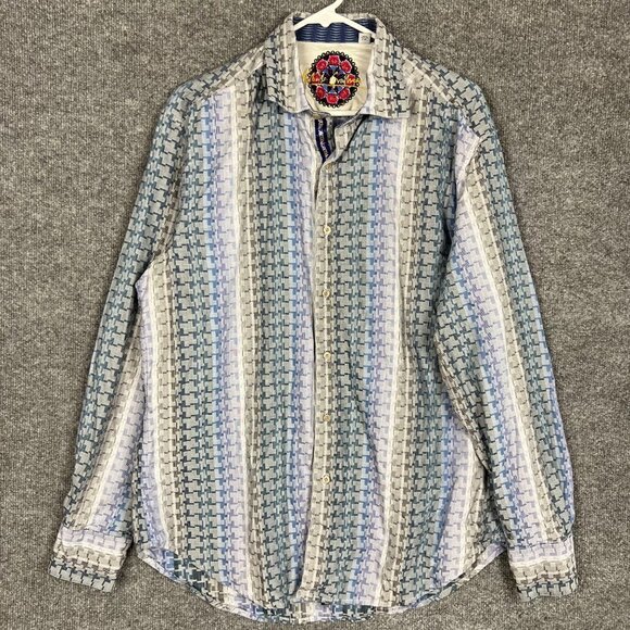 Robert Graham Colorful Abstract Long‎ Sleeve Button Down Geometric Shirt Large - Picture 1 of 9